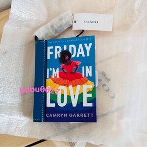 NWT🧡Coach Friday I'm In Love By Camryn Garrett Book Bag Charm CFK53 Key Chain
